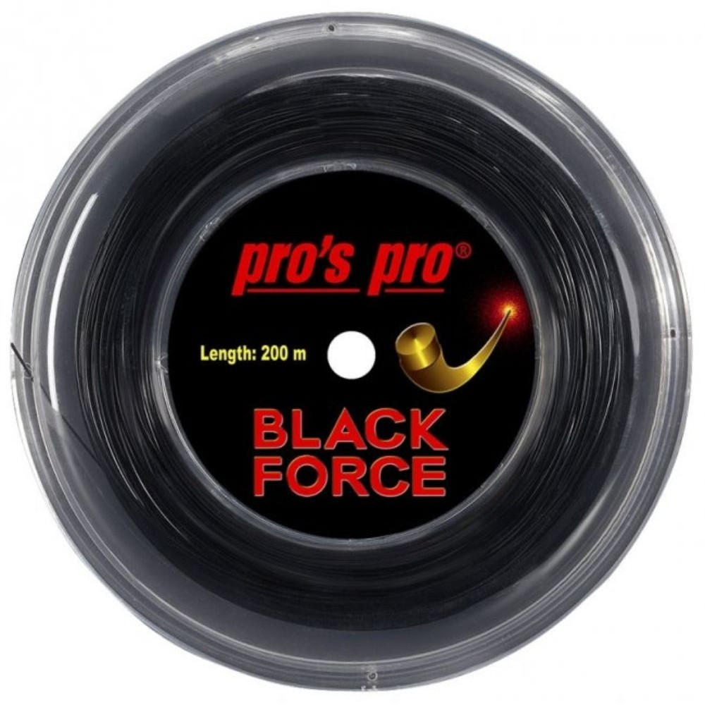 black force pros pro tenis strune 200m kolut 1.29mm črna