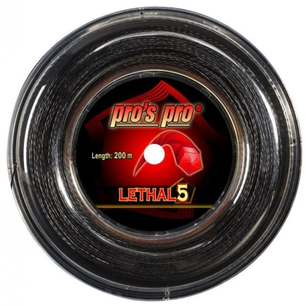 lethal 5 pros pro tenis strune 200m kolut 1.27mm črna