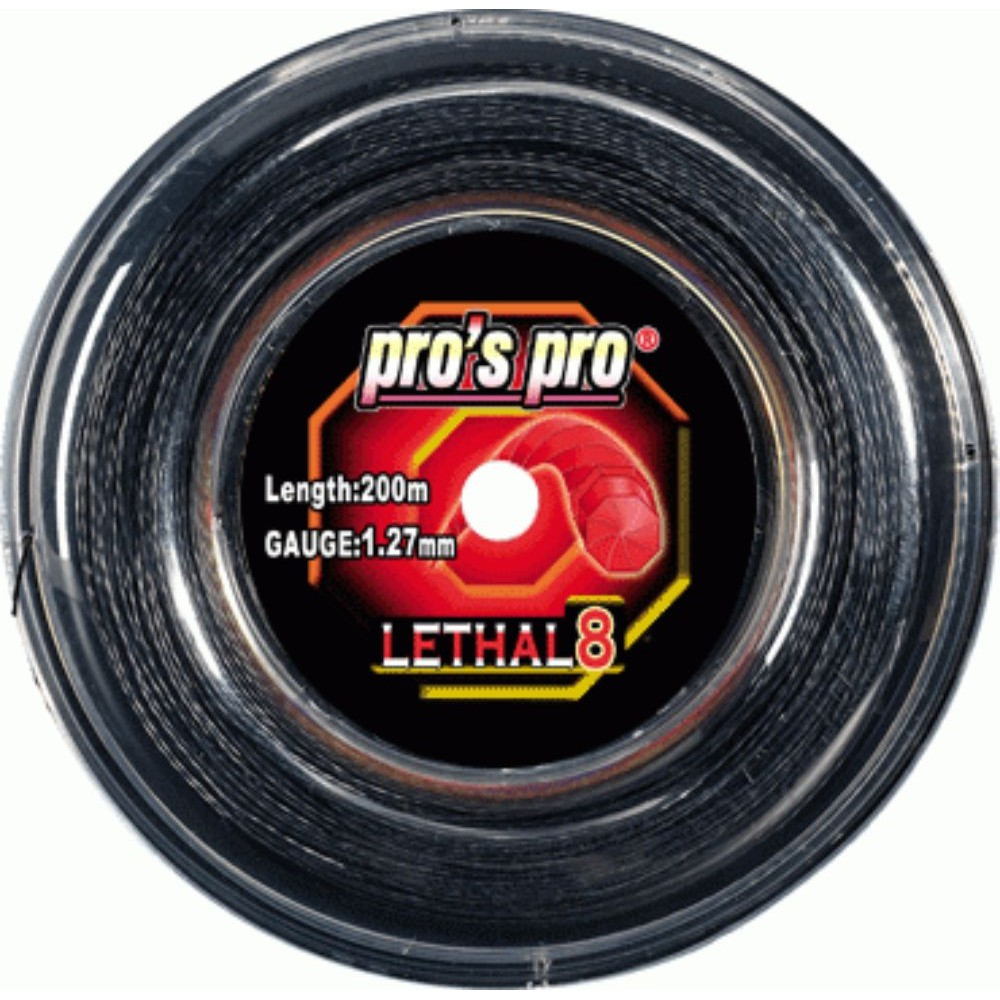 lethal 8 pros pro tenis strune 200m kolut 1.24mm črna
