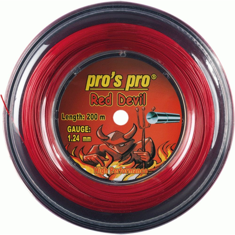 red devil pros pro tenis strune 200m kolut 1.24mm rdeče