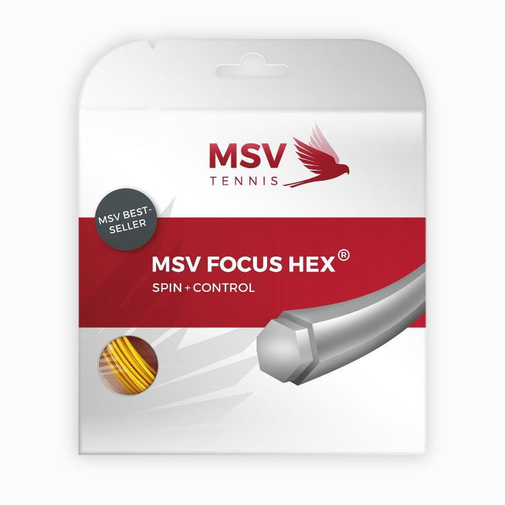 Tenis strune MSV Focus Hex 12m zlata 1,23 mm