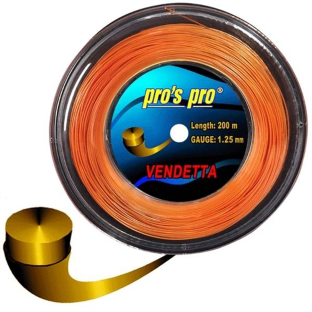 vendeta pros pro tenis strune 200m kolut 1.25mm oranžna