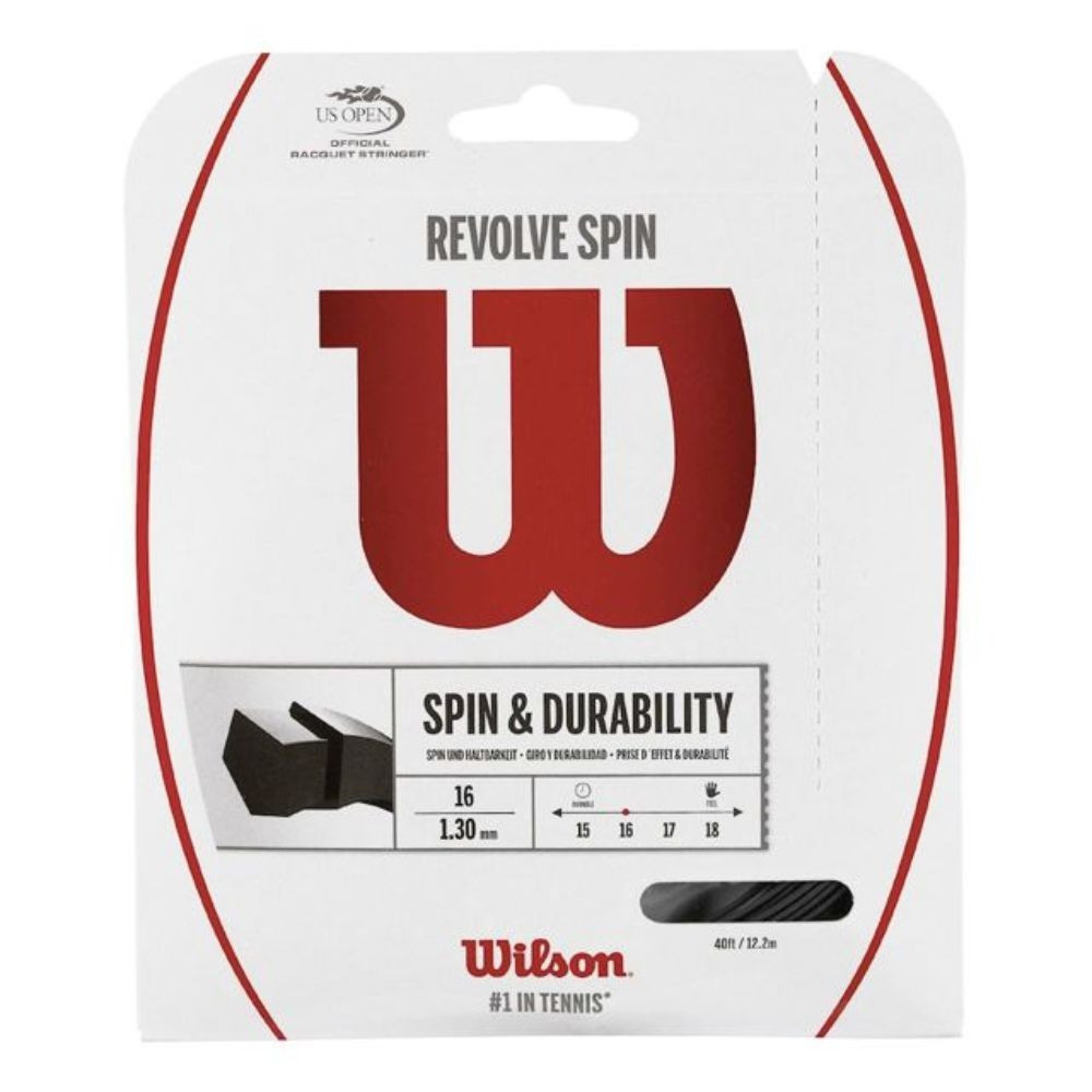 wilson revolve spin set tenis strune 12m črna 1.25mm