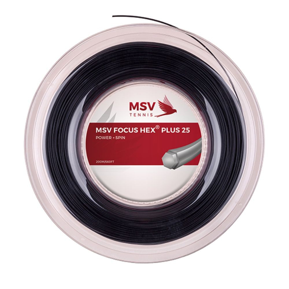 Tenis strune MSV Focus Hex plus 25 200 m črna 1,30 mm
