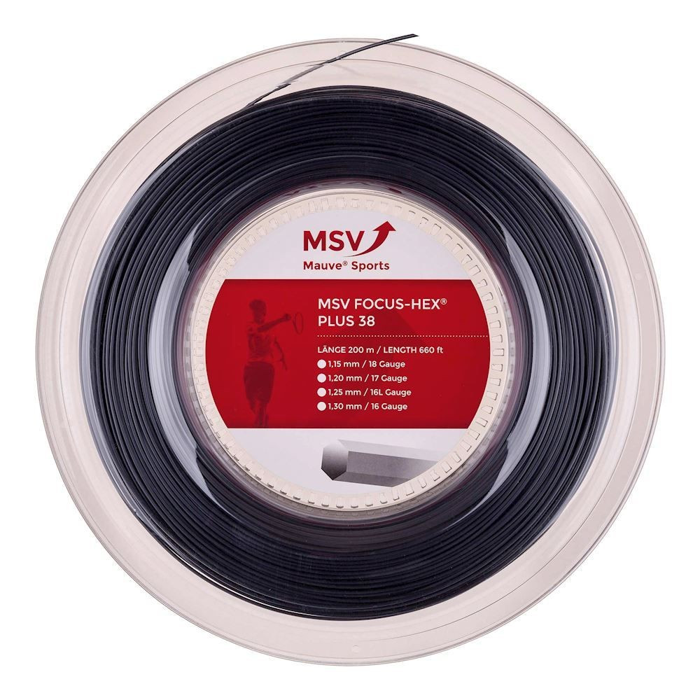 Tenis strune MSV Focus Hex plus 38 200 m črna 1,15 mm