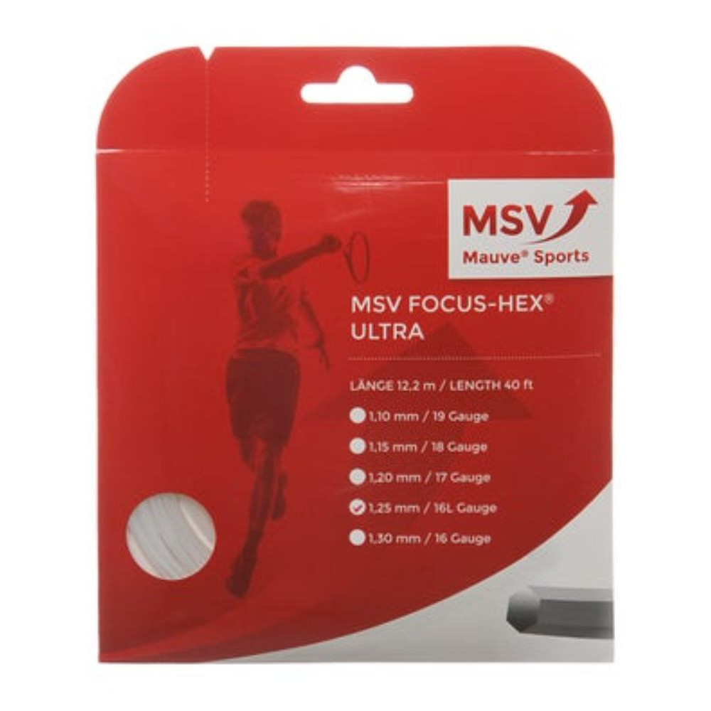Tenis strune MSV Focus Hex ultra 12 m bela 1,15mm