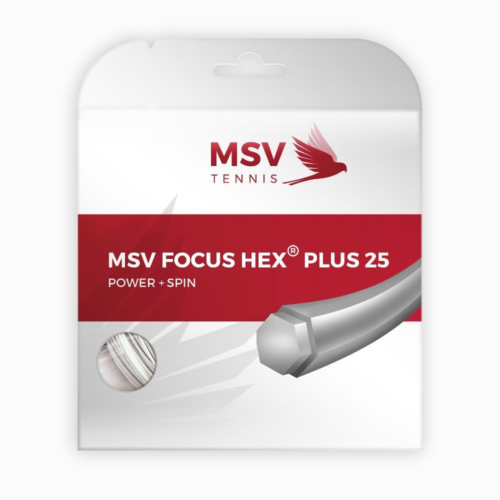 Tenis strune MSV Focus Hex plus 25 12 m bela 1,25 mm