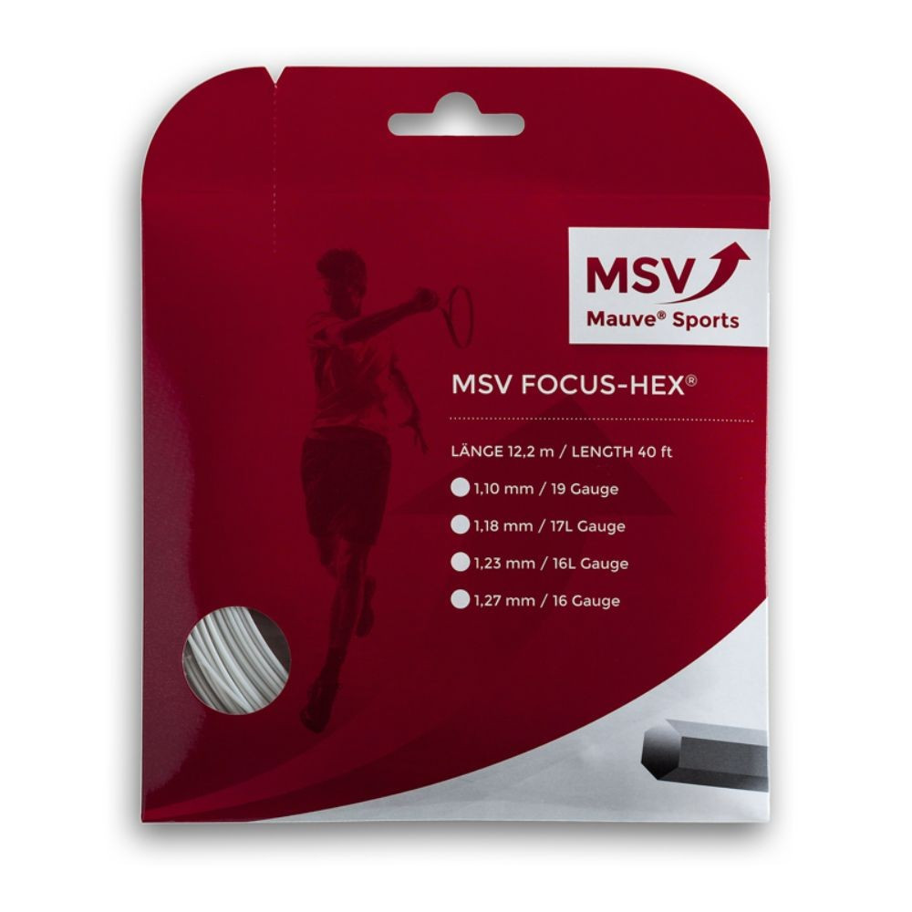 Tenis strune MSV Focus Hex 12m bela 1,10 mm