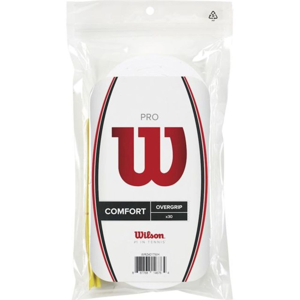 wilson pro overgrip prekrivni grip bele barve 30 kosov