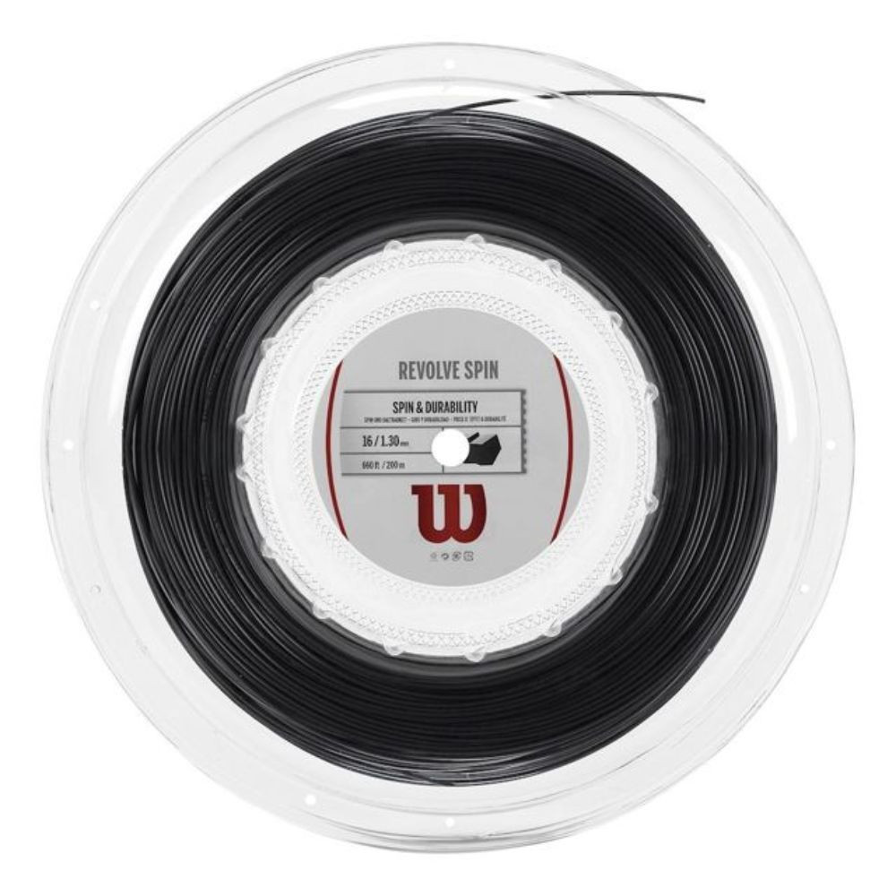 wilson revolve spin kolut tenis strune 200m črna 1.30mm